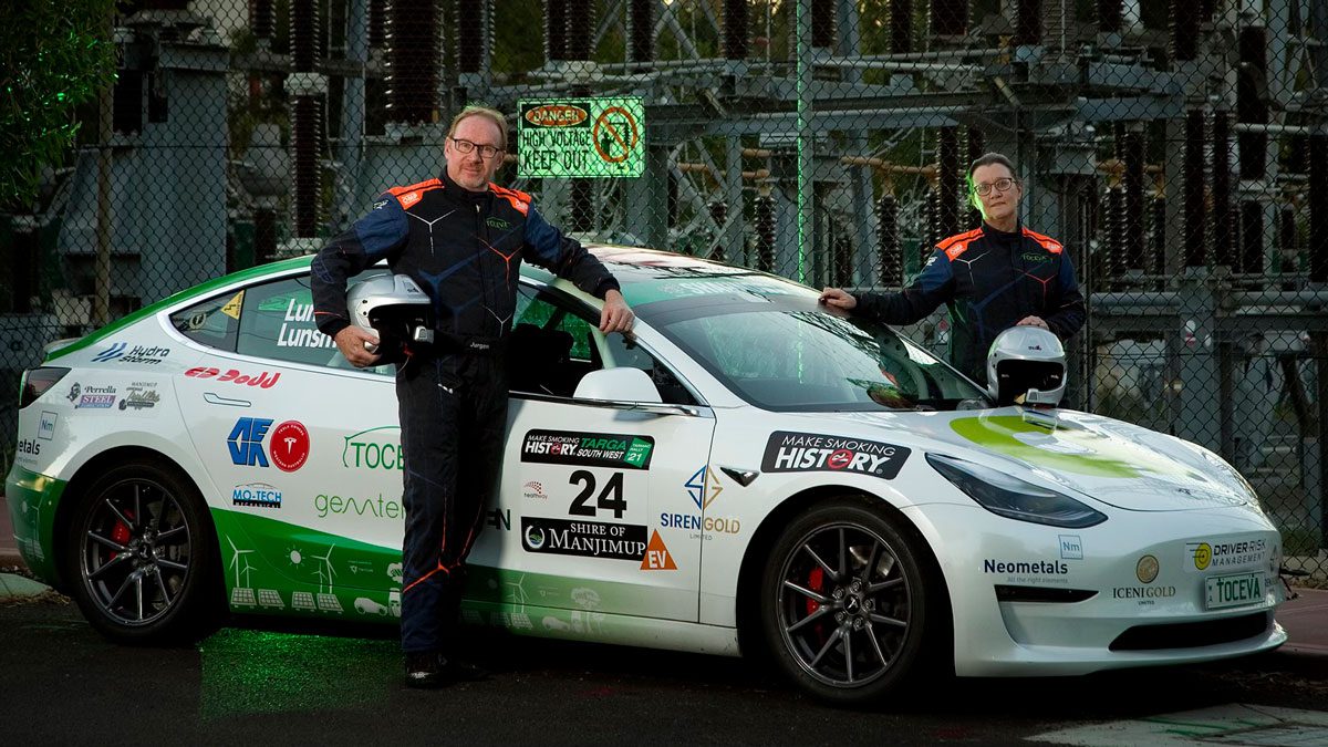 Helen Lunsmann, husband Jurgen and the Toceva Model 3. Supplied