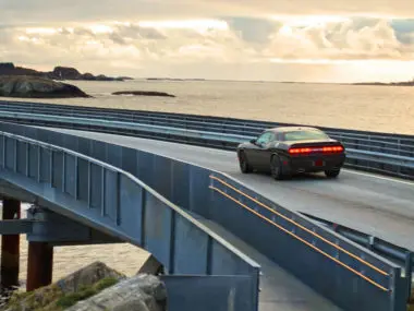 A car on the Atlantic Ocean Road, Vevang, Norway. Image: Leonardo Venturoli/Unsplash