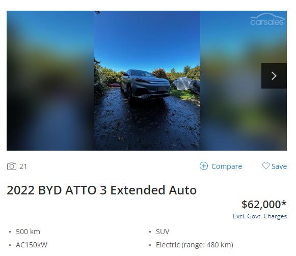 BYD Atto 3 Listing early November