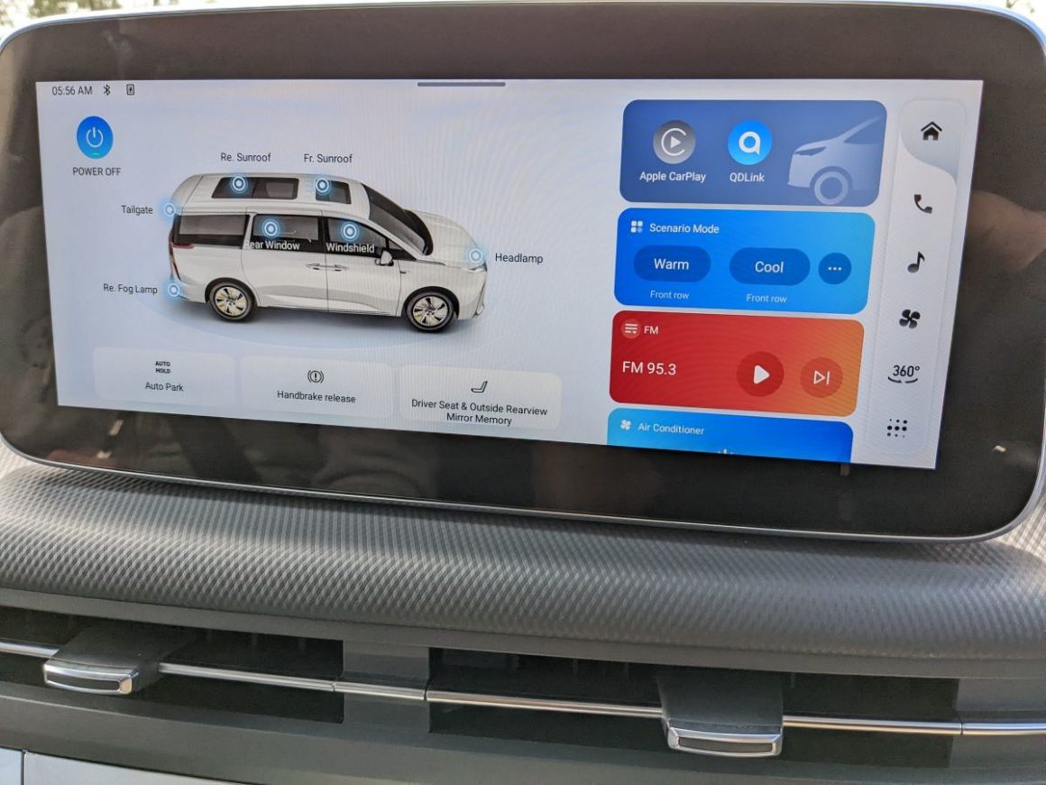 LDV Mifa 9 EV Infotainment Screen