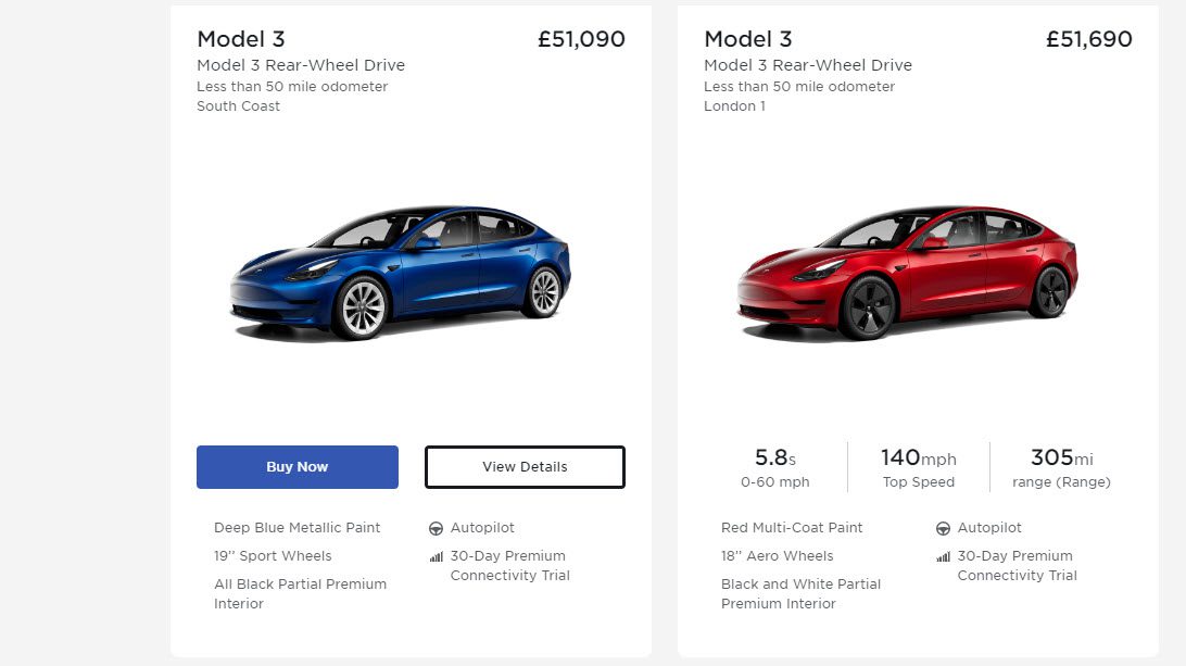 Tesla UK Buy Now Inventory