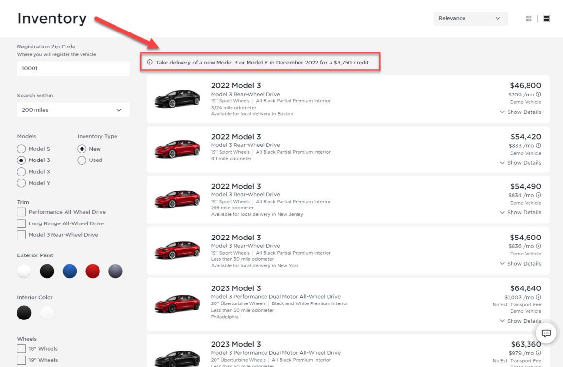 Tesla Inventory New York