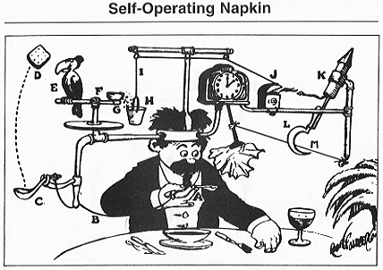 Rube Goldberg's self-operating napkin