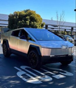 Tesla Cybertruck front spotted with a massive windscreen wiper