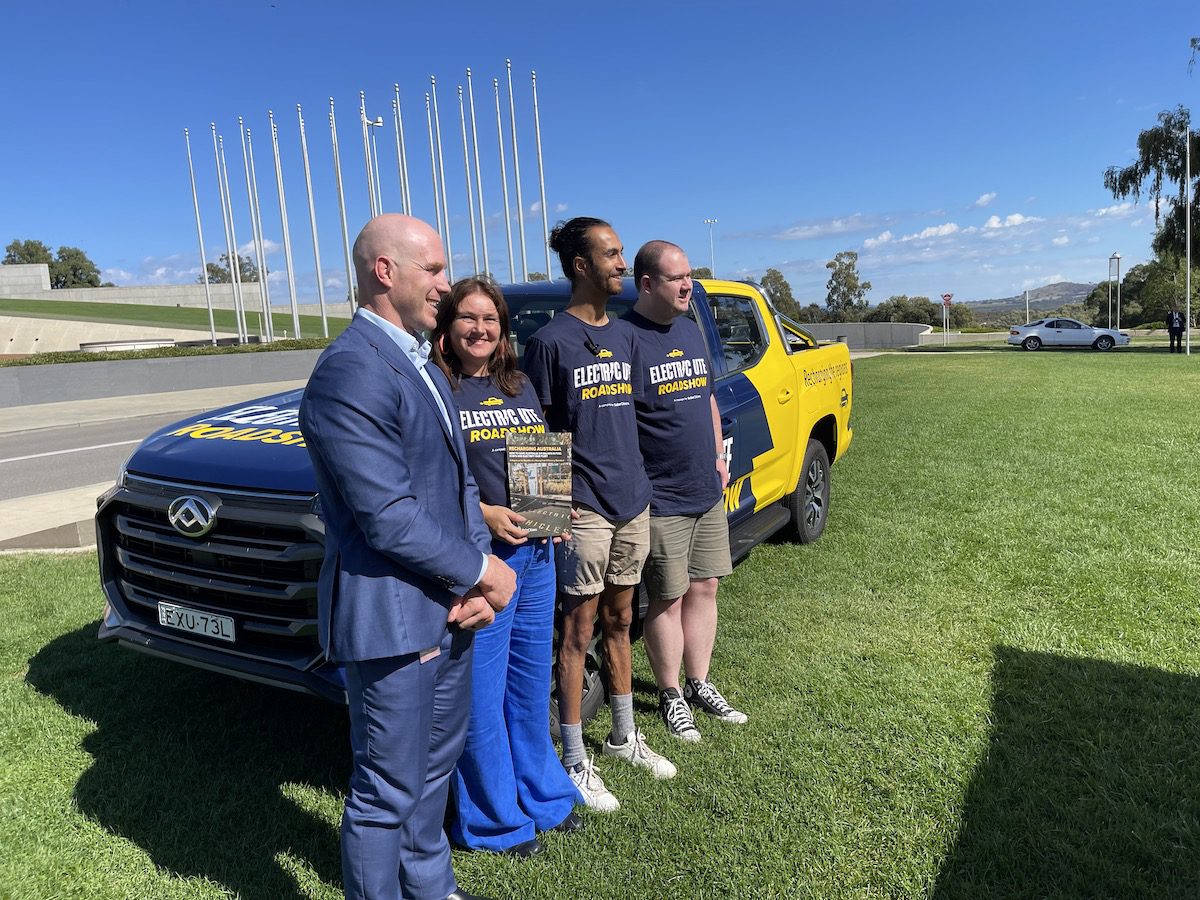 Senator David Pocock with electric ute