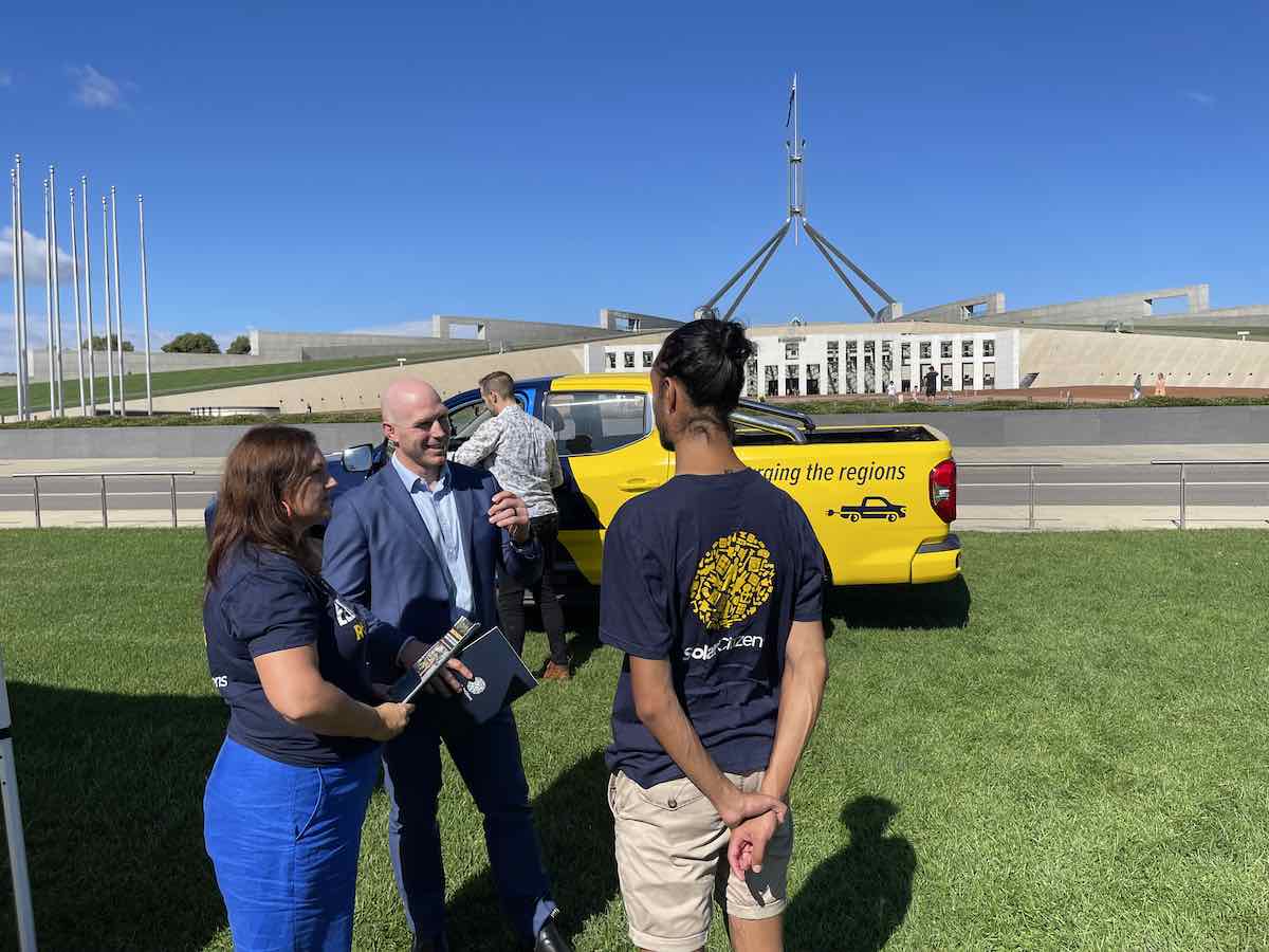 Senator David Pocock at Solar Citizens Electric Ute Roadshow in Canberra