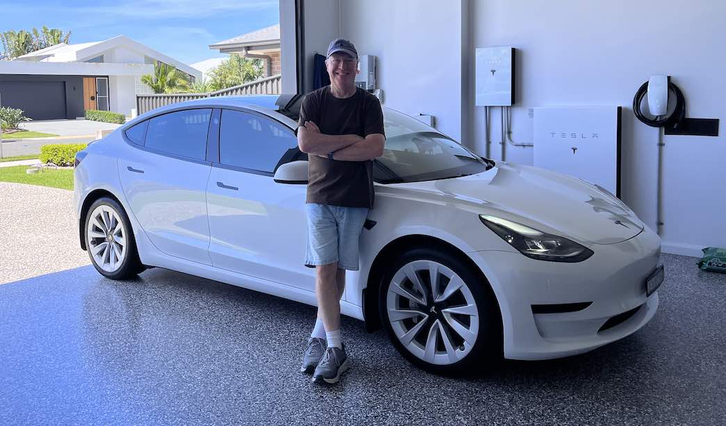 Geoff McEvoy with Tesla Model 3