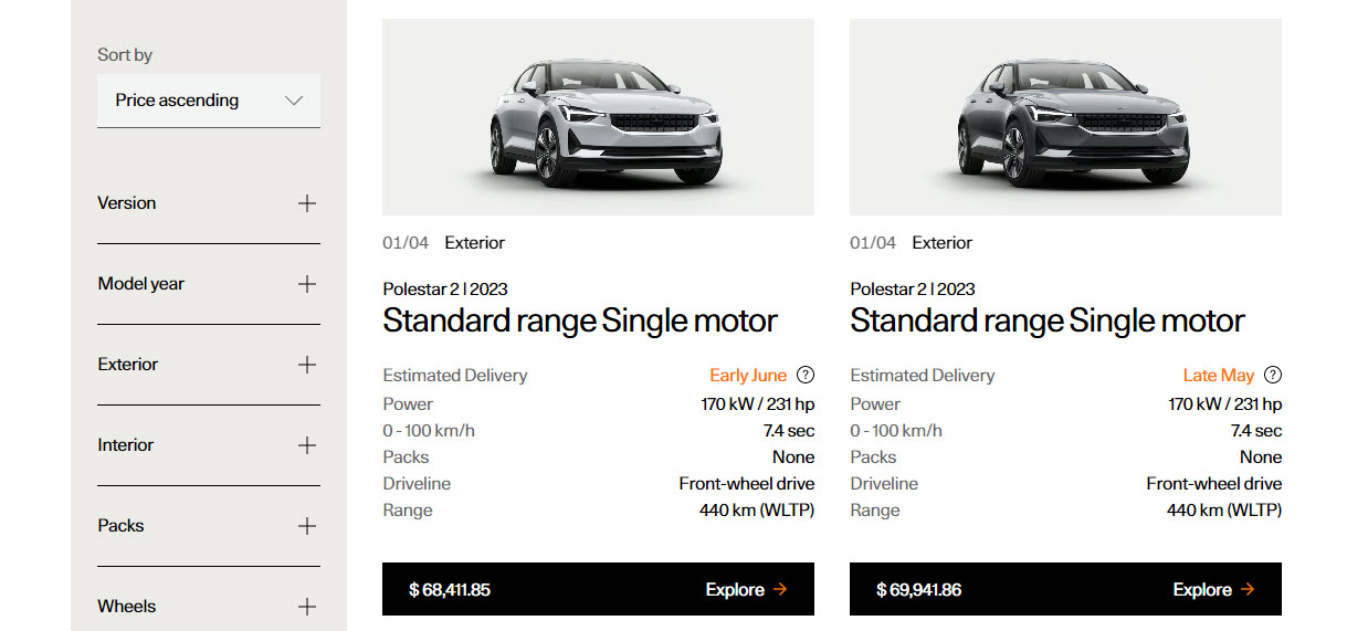 Polestar 2 Stock April 2023