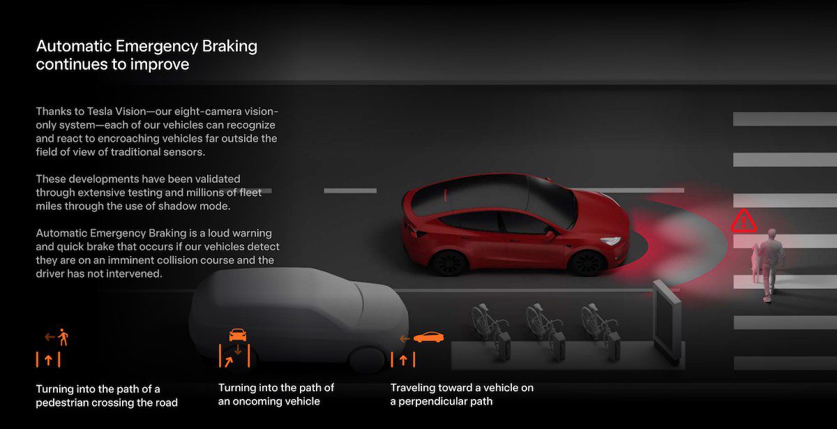 Tesla automatic emergency braking