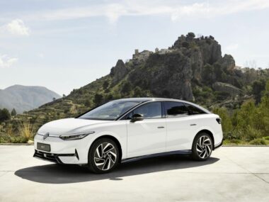 VW ID7 White Angle Parked