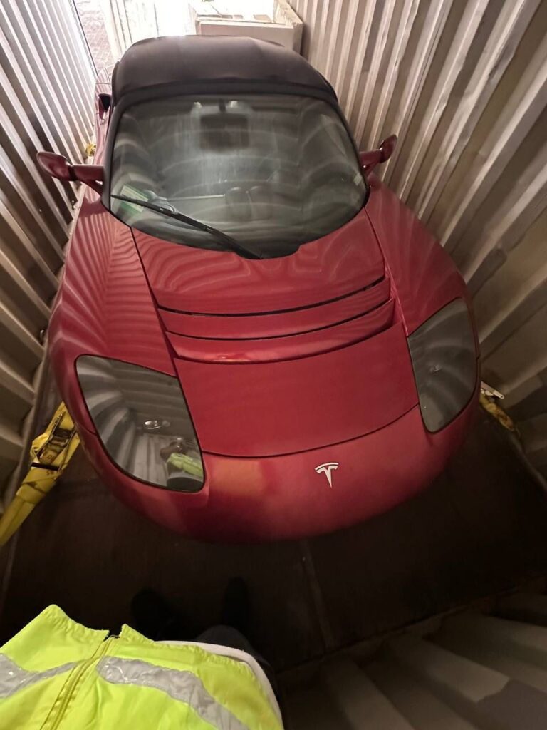 Tesla Roadster Red via Gruber Motors