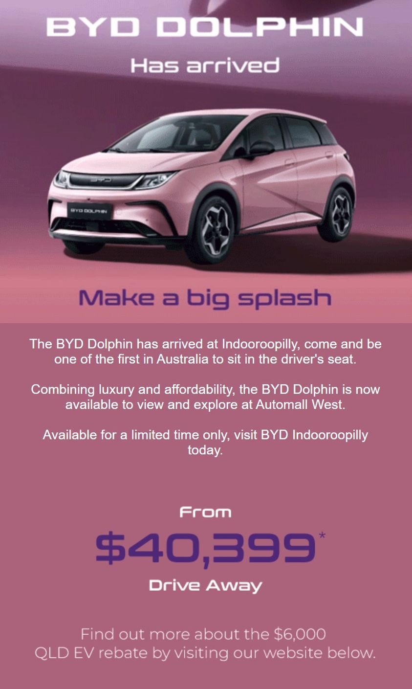 BYD Dolphin Brisbane Show Event