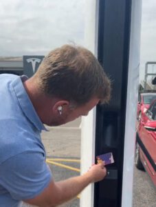 Tesla V4 superchargers with tap and go credit card option in action for first time