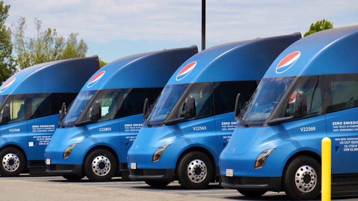 Tesla Semi NACFE Side by Side Pepsico August 2023