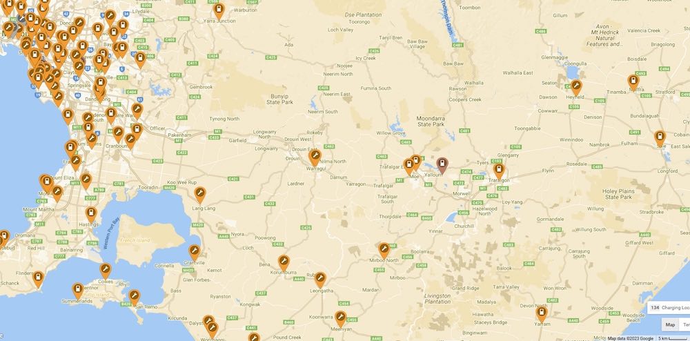 Plugshare EV charger map