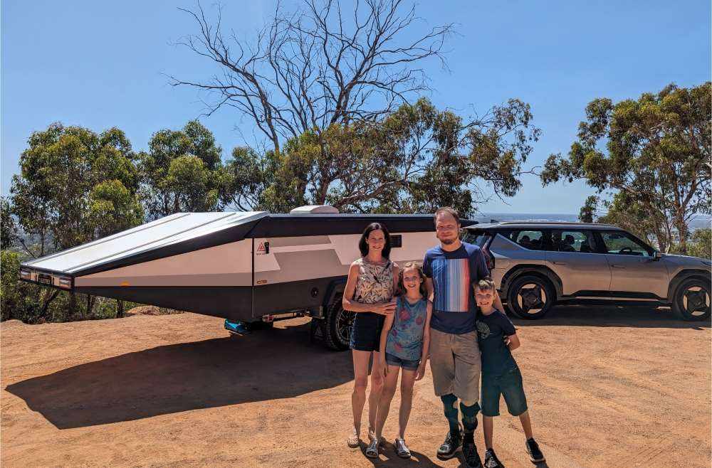 Family to set off on 9month trek towing a caravan in an electric EV9