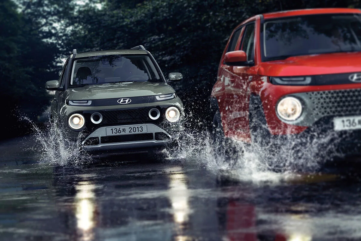 Hyundai Casper driving through water. Source Hyundai