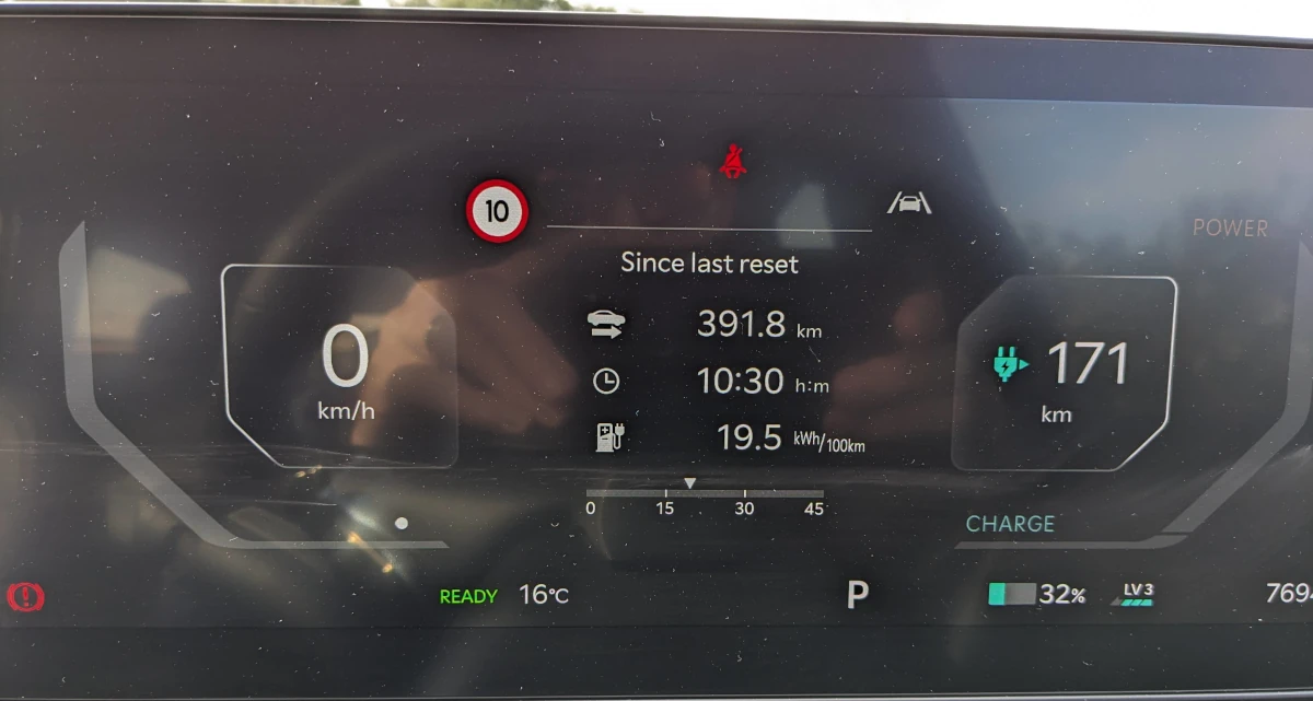 Kia EV9 city efficiency was very close to the 512 km WLTP rating. Image: Tim Eden