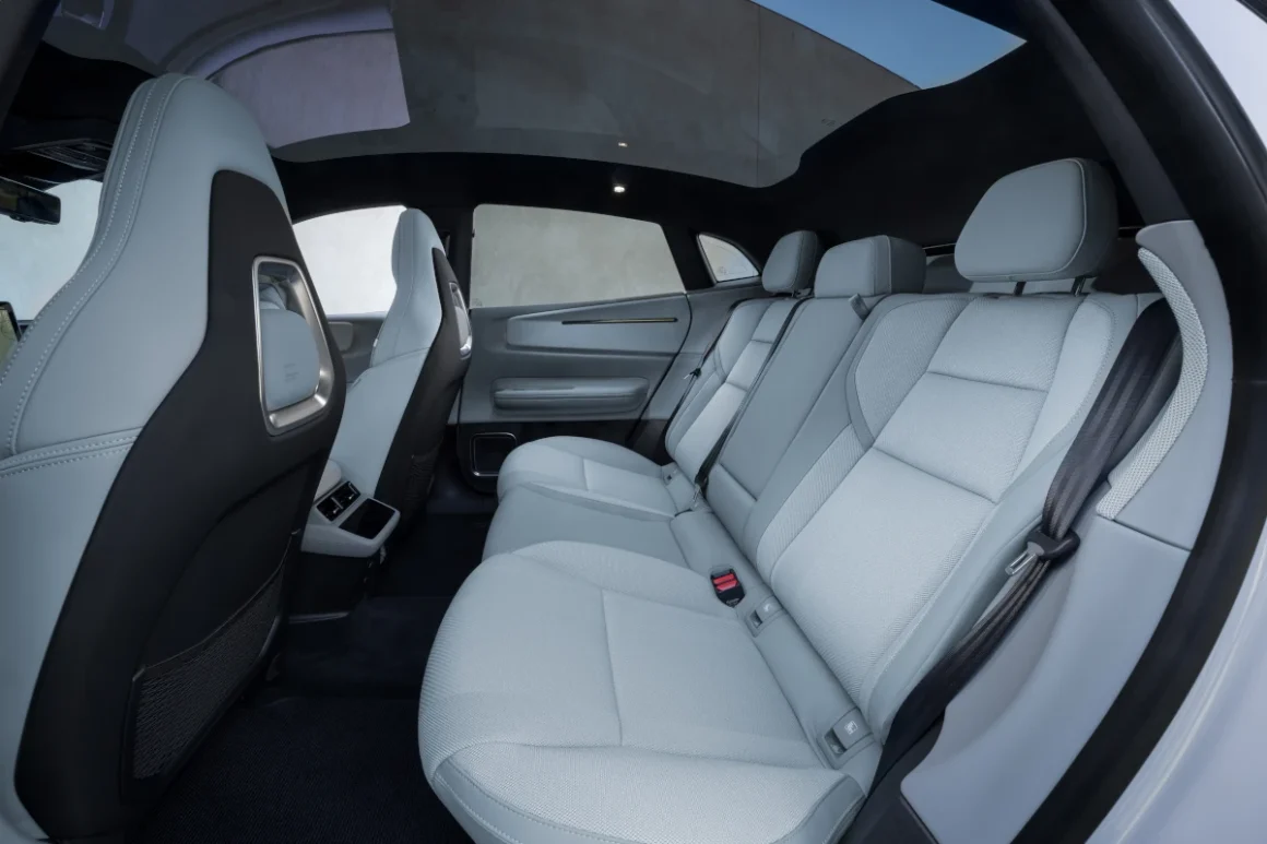 Rear seats in the Polestar 4 feel spacious and luxurious. Source: Polestar