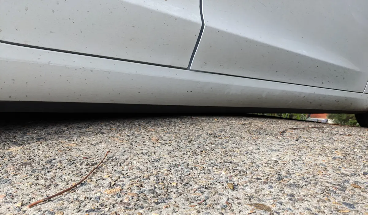 Millimetres of clearance to spare at the top of my driveway. Image: Tim Eden