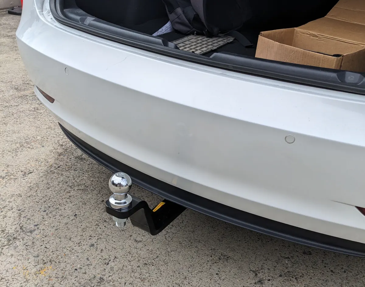 Shiny new towbar fitted and ready to go. Image: Tim Eden