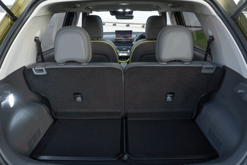 Boot space varies depending on the rear seating position. Source: Hyundai
