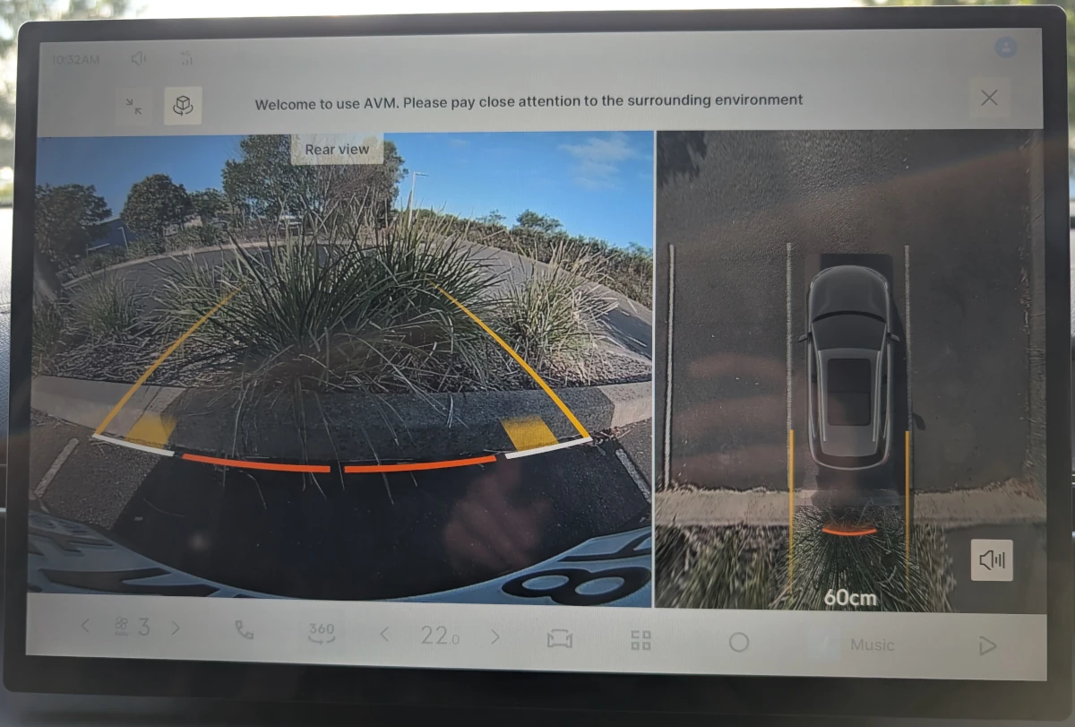 360-degree cameras in the Geely EX5 are high quality. Source: Tim Eden
