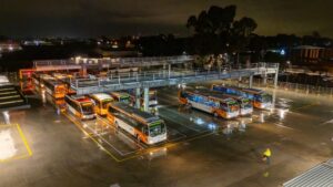 Australian state opens its first overhead gantry-charged bus depot