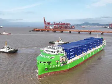 World’s largest fully electric container ship begins commercial operations