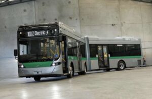Australia’s first locally-made electric “bendy” bus hits the road.