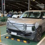 Rarely seen Rivian electric ute spotted charging in Melbourne supermarket carpark